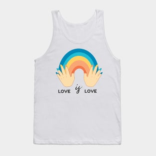 Love is Love Pride T Shirt Radiate Positivity Rainbow Tees for Women Summer Casual Vacation Shirts Letter Print Short Sleeve Lesbian Tops Tank Top